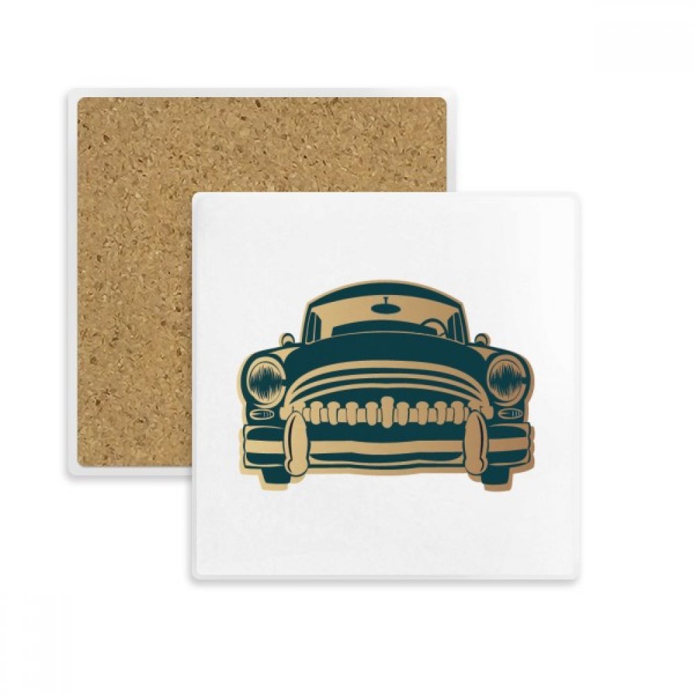 Coaster carré pierre absorbante dessous de verre motif voiture verte