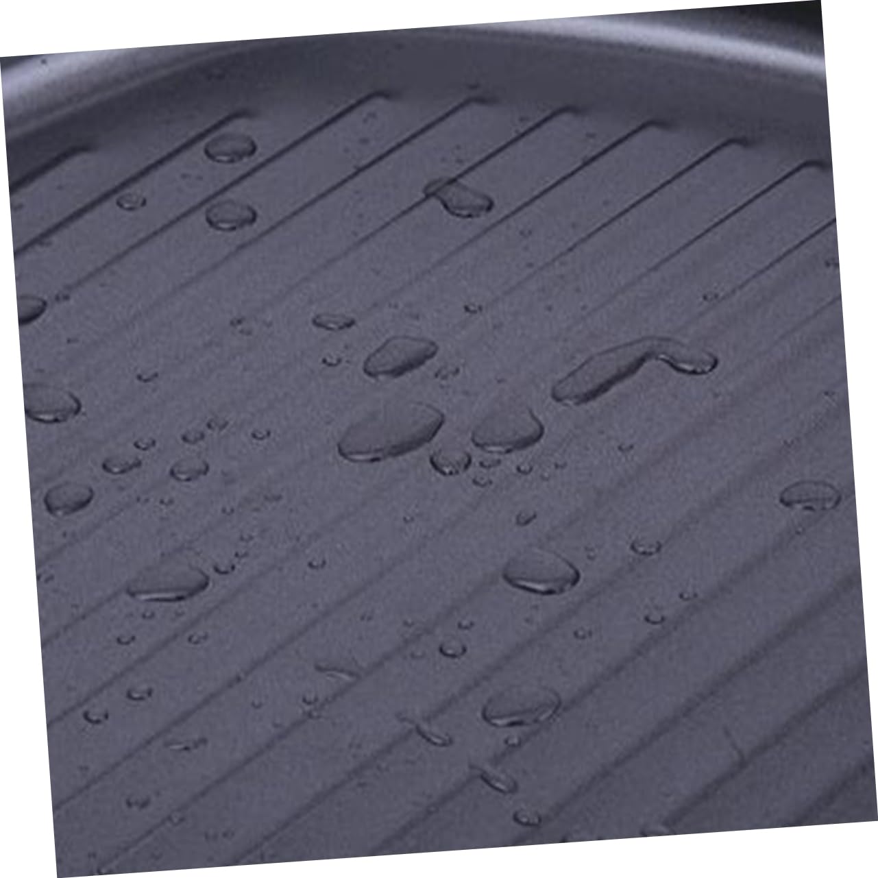 Cabilock 1PC Foldable Non Stick Frying Pan Dark Grey Iron Striped Pancake Pan Ergonomic Handle Easy Clean Cooking Accessory for Steak and Pancakes