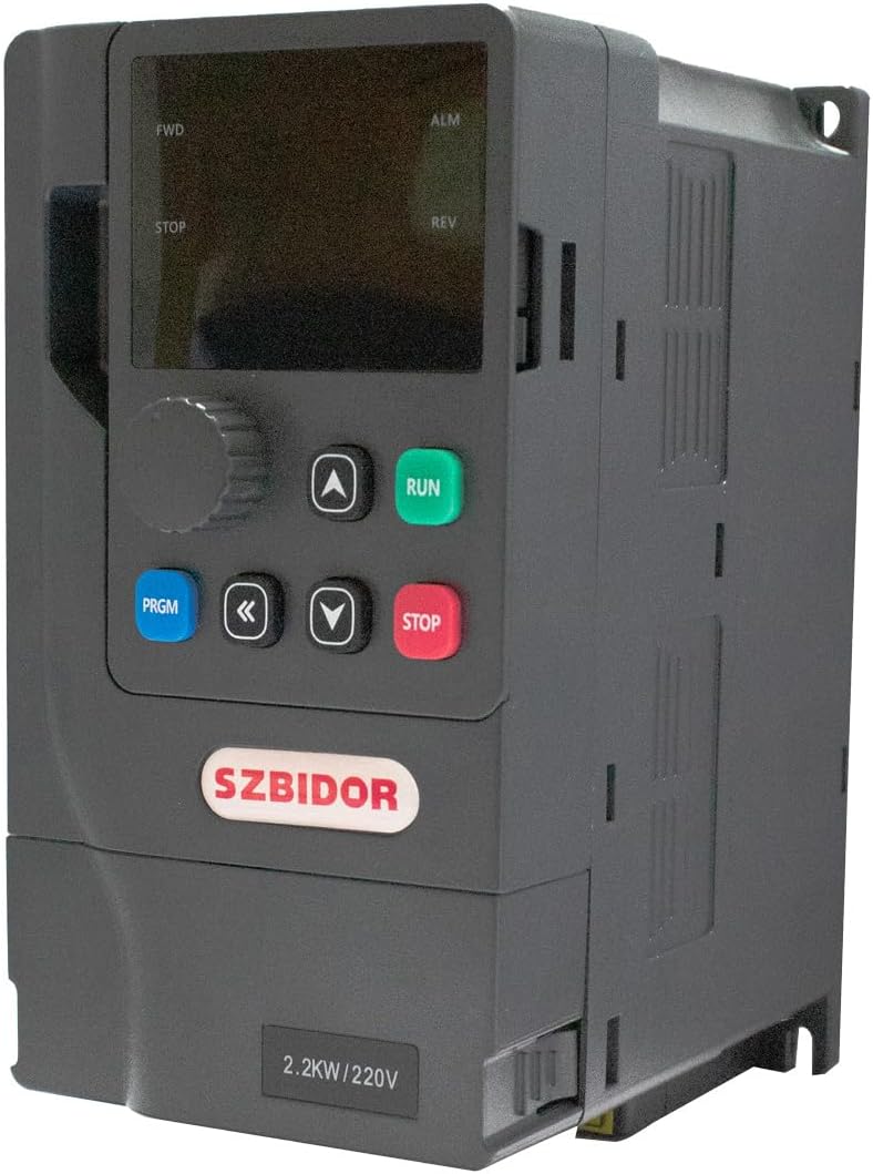 Variable Frequency Drive: AC 220V 2.2KW 3HP 10A CNC VFD Single Phase to 3 Phase Converter for Spindle Motor Speed Control (Single Phase Input, 3 Phase Output) Black