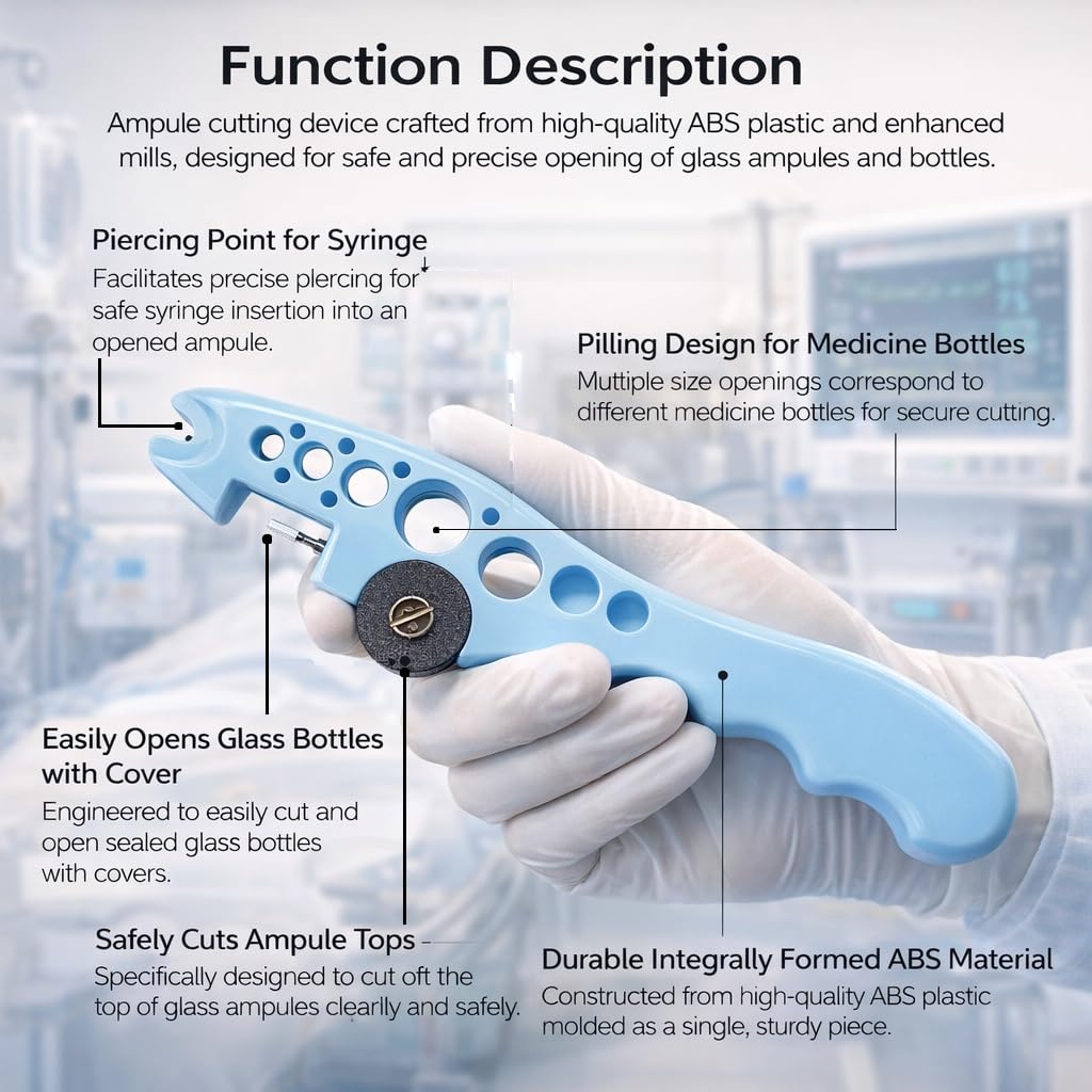 HYZIK Ampoule Cutter for Doctors,Nurse,Glass Bottle Cap Remover Cutter Ampule Breaker for Hospital and Clinic..