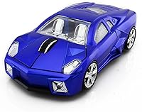 Vista 8 de Ratón óptico inalámbrico de la computadora del coche deportivo 3D, ratón ergonómico de la computadora portátil de escritorio para LBJN (amarillo)