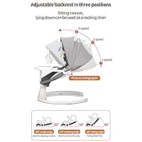 Vista 5 de Columpio de bebé para bebés, columpio infantil Bluetooth con altavoz de música, pantalla táctil Bluetooth/función de sincronización de control
