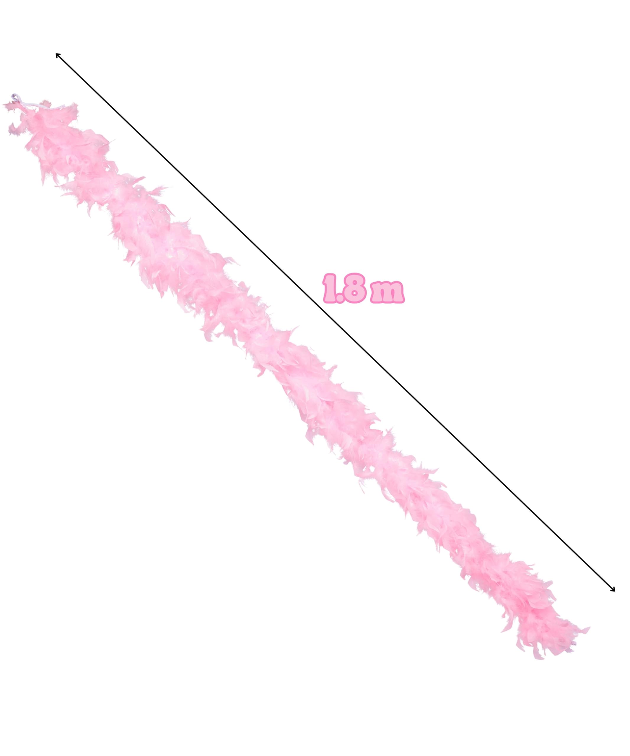 Runesol Premium Light Pink Feather Boa, 50 grams, 1.8m Pink Feather Boa, Christmas Costumes for Women Fancy Dress Accessories - Image 2