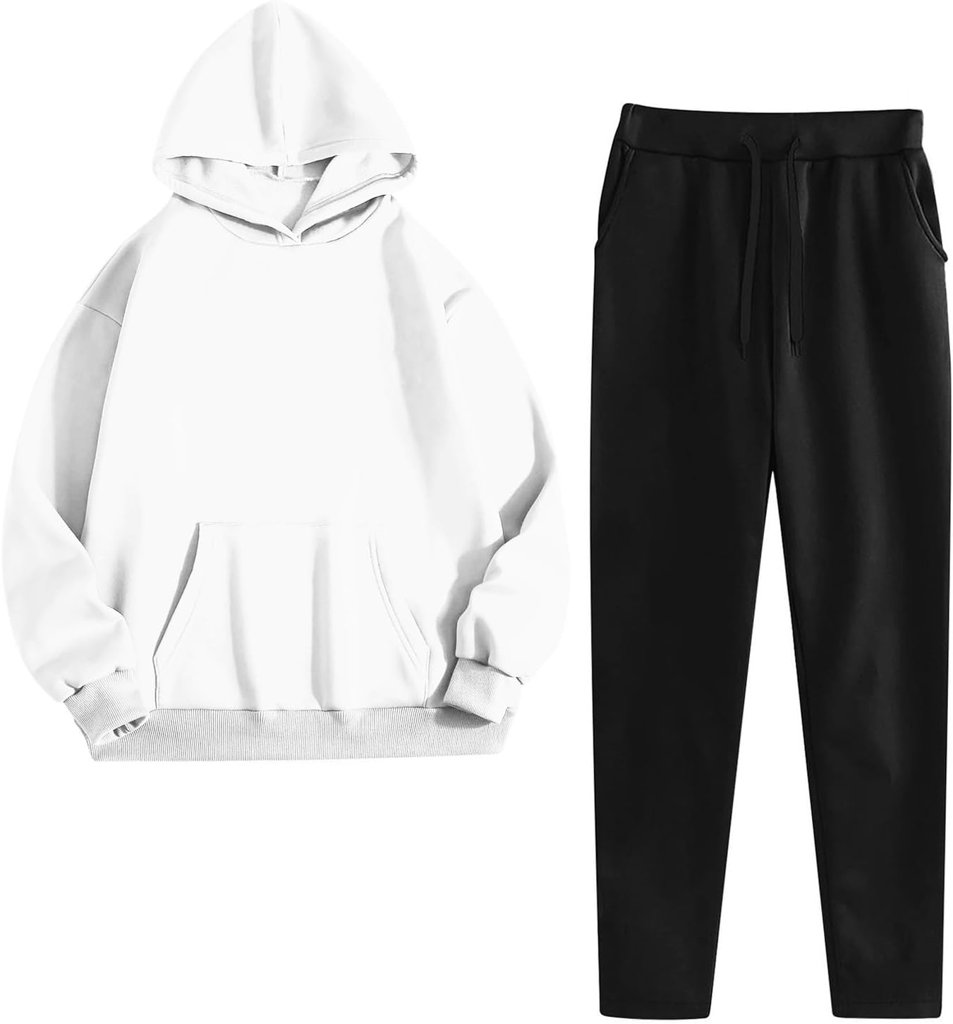 Womens Lounge Sets Long Sleeved Hoodie Casual Sweatpants with Pockets 2 Piece Outfits 2026 Spring Comfort Clothes