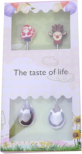 Miniatura 22 de Juego de tenedores de postre de Navidad lindos tenedores para mezclar de acero inoxidable, decoración de vajilla para fiesta de Navidad