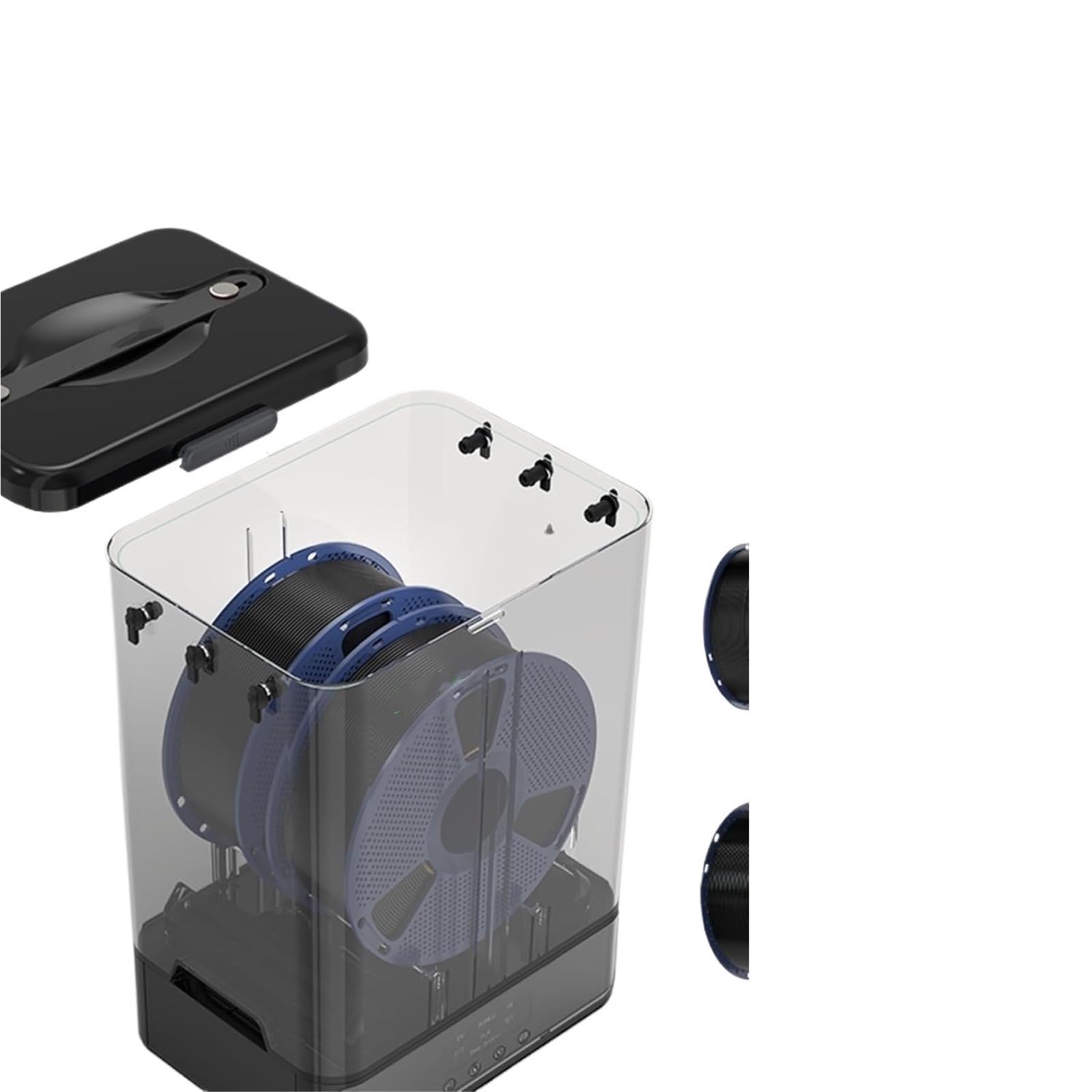 Caja seca for filamentos SUNLU SP2, for impresión 3D. Compatible con bobinas de 2 x 1 kg o 1 x 3 kg, 1,75-2,85 mm. Control inteligente de temperatura. Envío rápido.