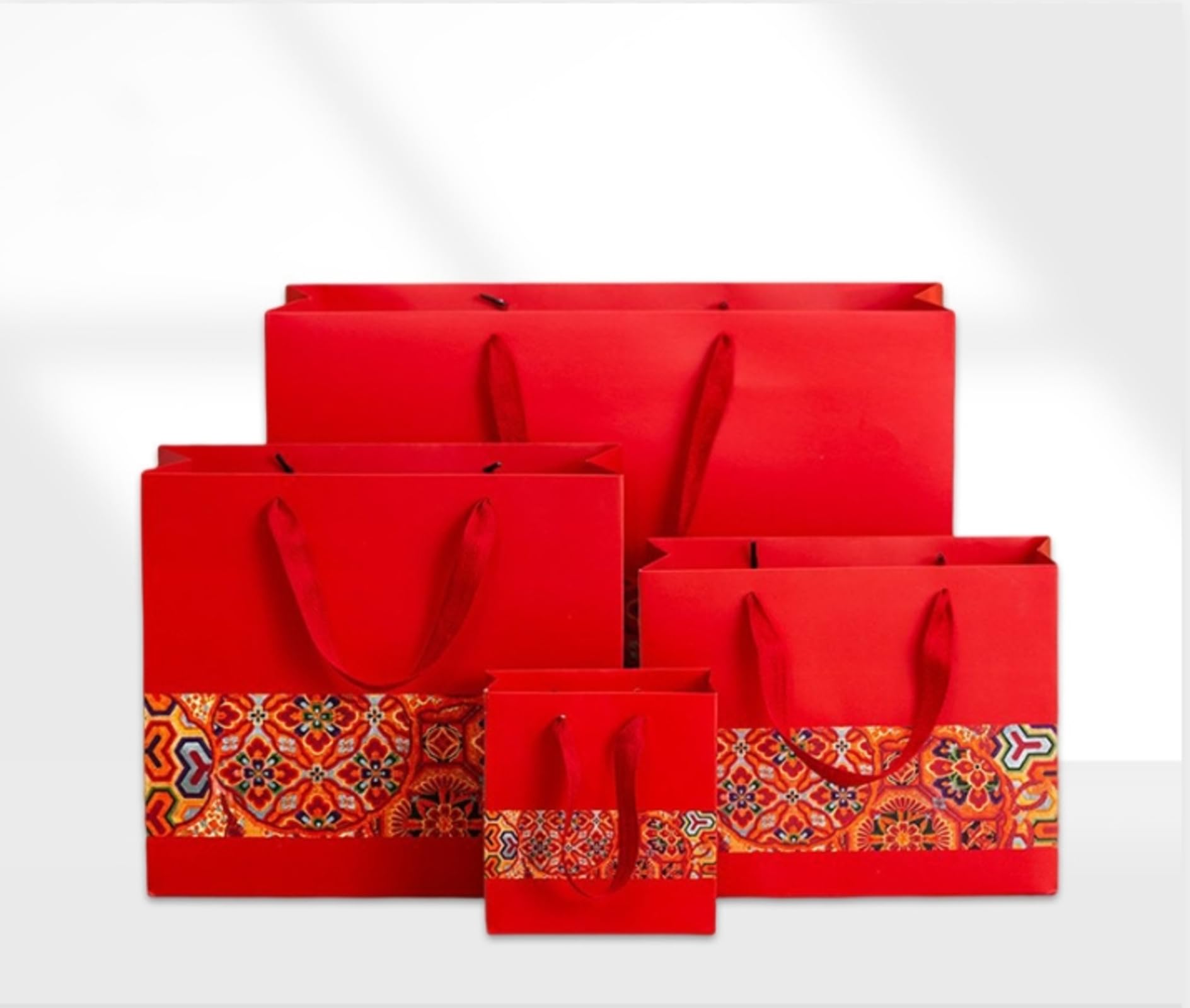 HqteK Oriental style packaging gift bag red paper bag handbag wedding companion gift gift bag
