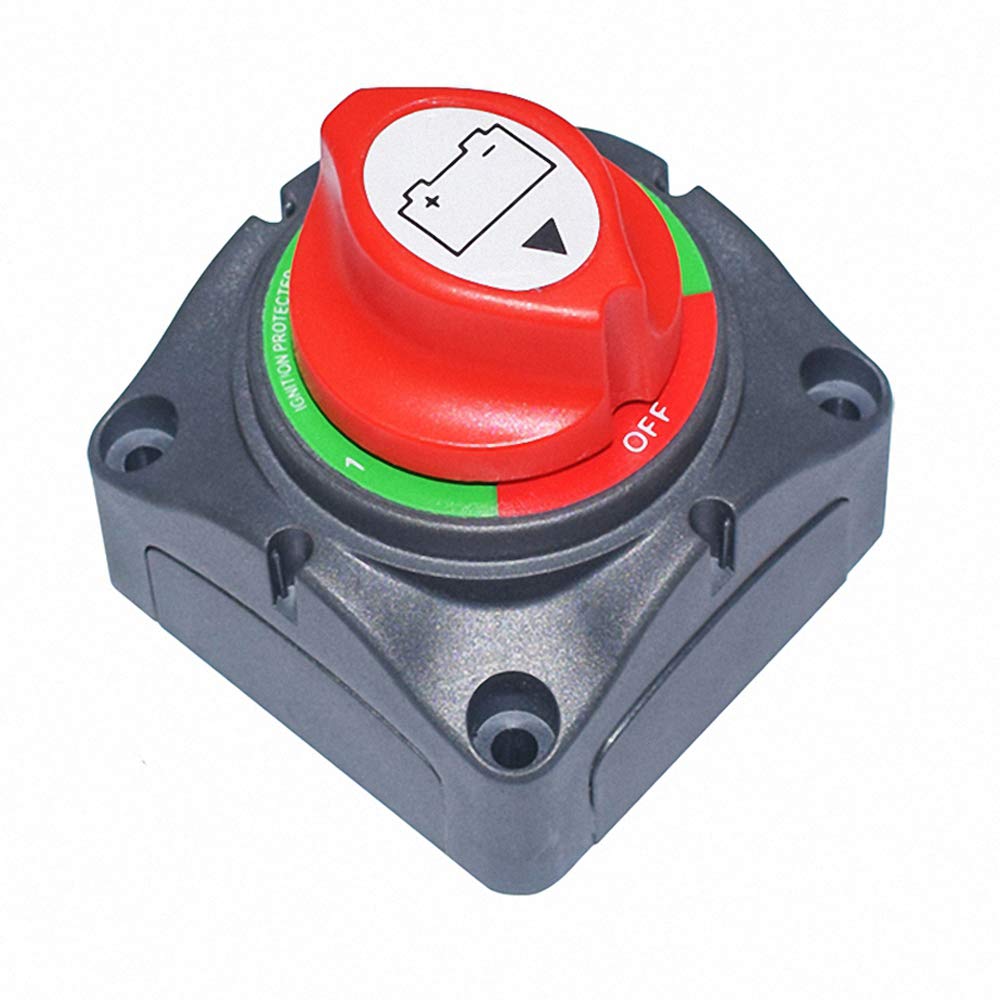 HMY Battery Isolator Switch – 12-50V 300A Waterproof ON-Off For Boat, Car, RV, ATV (3-Terminal, 1-Both-2-Off)