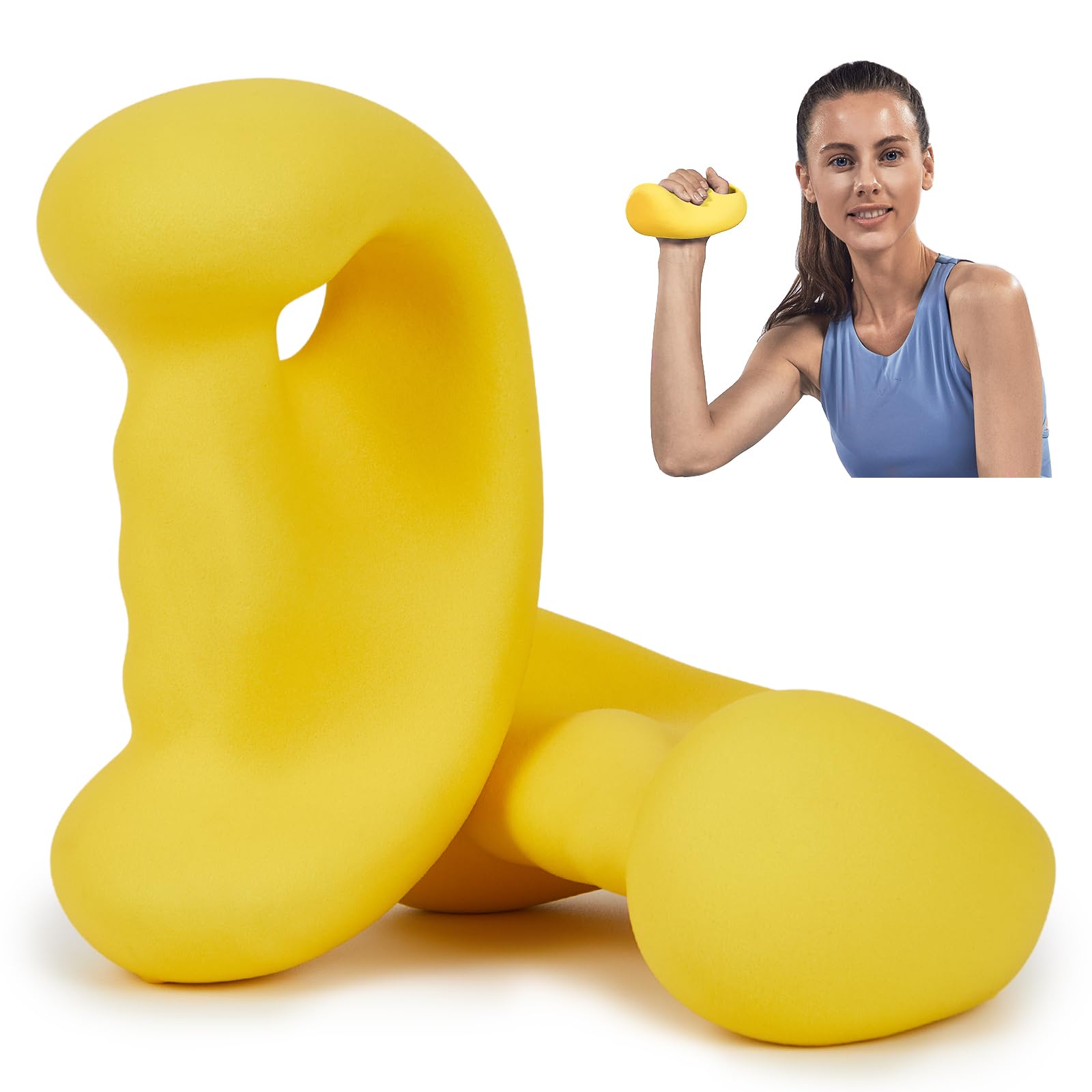 Ergonomic Ear Dumbbells Weights-Neoprene Dumbbells Hand Weights Set for Pilates, Yoga, Strength Training, Jogging, Home Gym Workout for Women, Men(3 LBS / 4 LBS / 5 LBS/6 LBS/7 LBS/8 LBS)