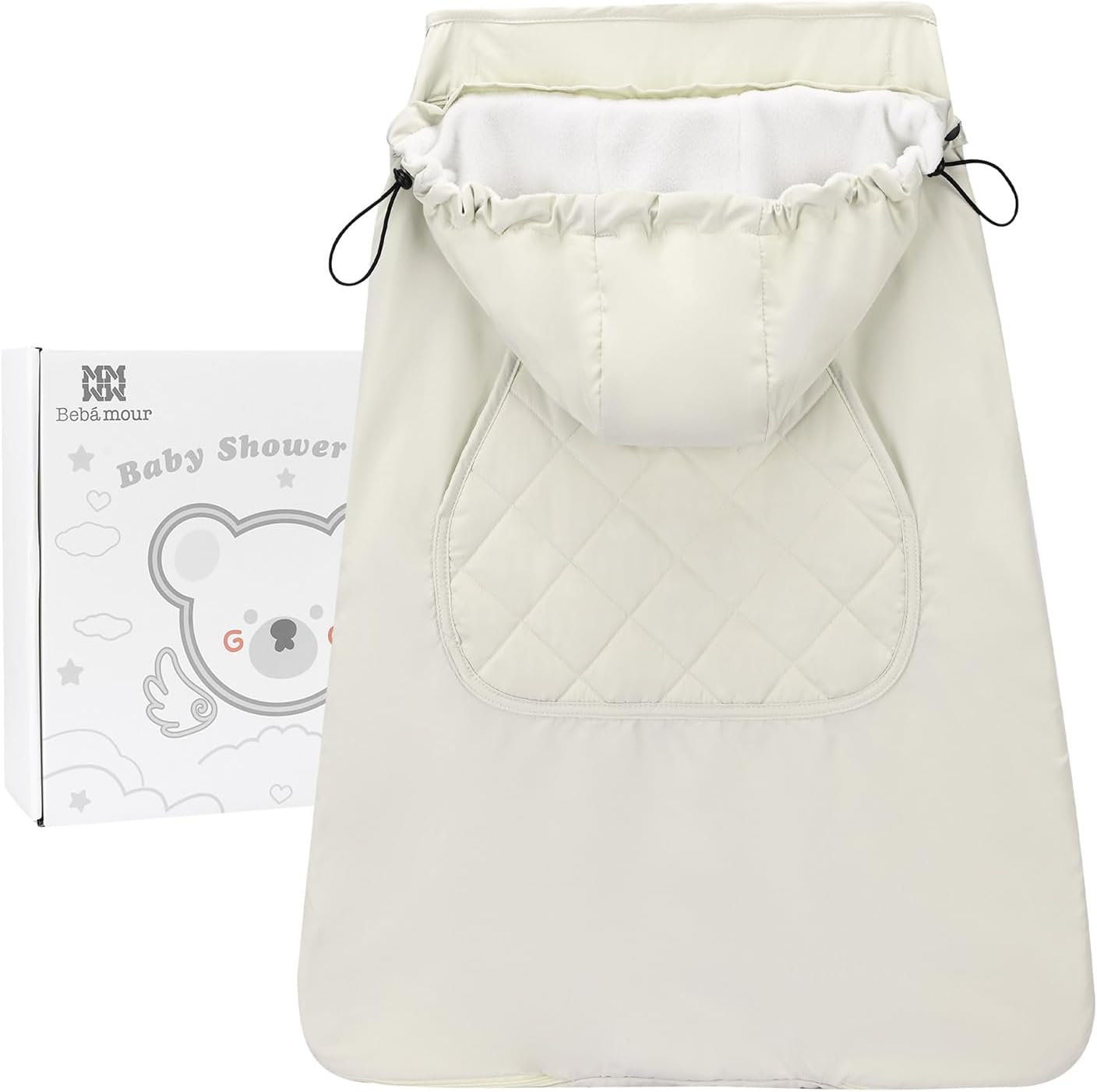 Bebamour Baby Carrier Winter Cover Universal Hoodie All Season Carrier Cover (Khaki)