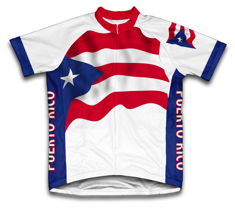 Puerto Rico Flag Short Sleeve Cycling Jersey for Women - Size 2XL