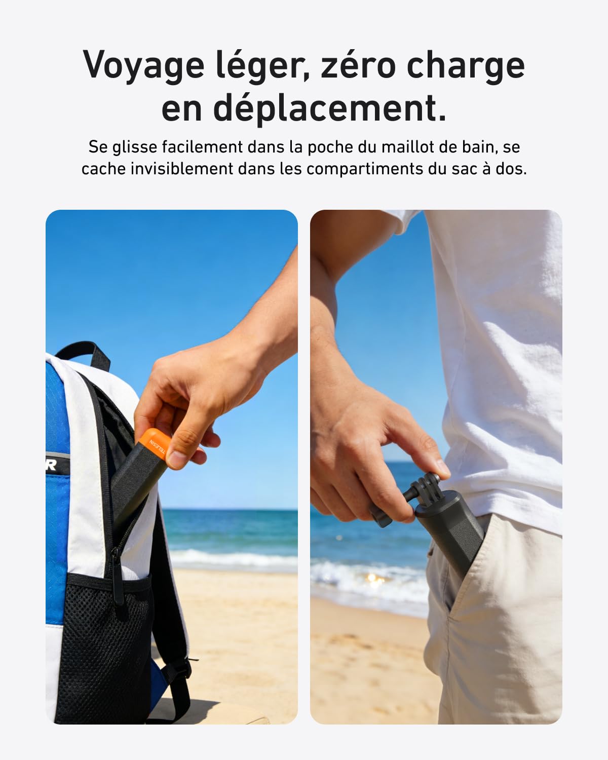 TELESIN Poignée Flottante 2.0 pour DJI Osmo Action 5 Pro/4/3, Bâton Selfie Étanche sous l’Eau, Compatible avec GoPro Hero 13 et Insta360 Caméras Action