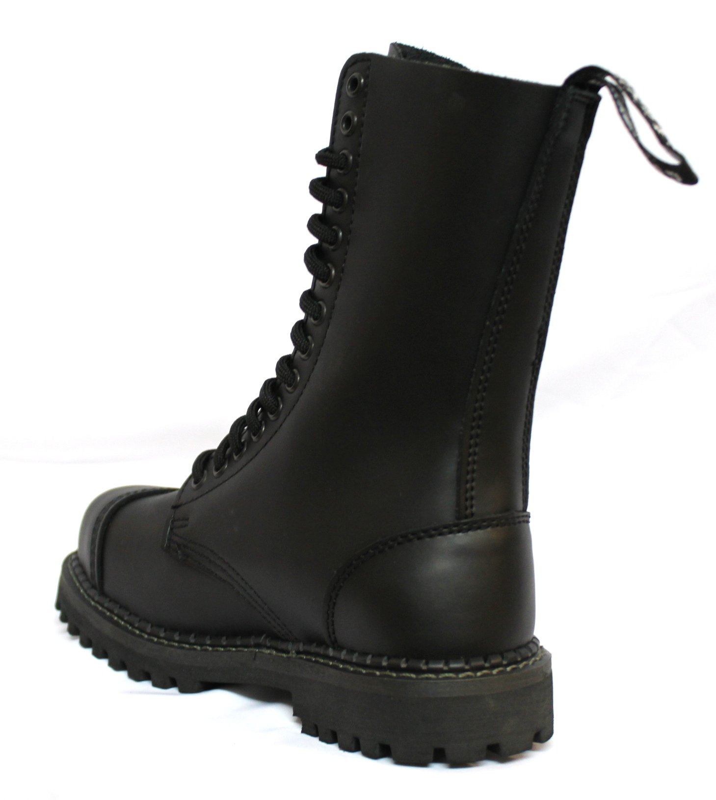 Grinders Herald Unisex Ranger Aus Schwarzem Leder Ranger Military Stahlkappe Stiefel Mit 14 Ösen Zum Schnüren