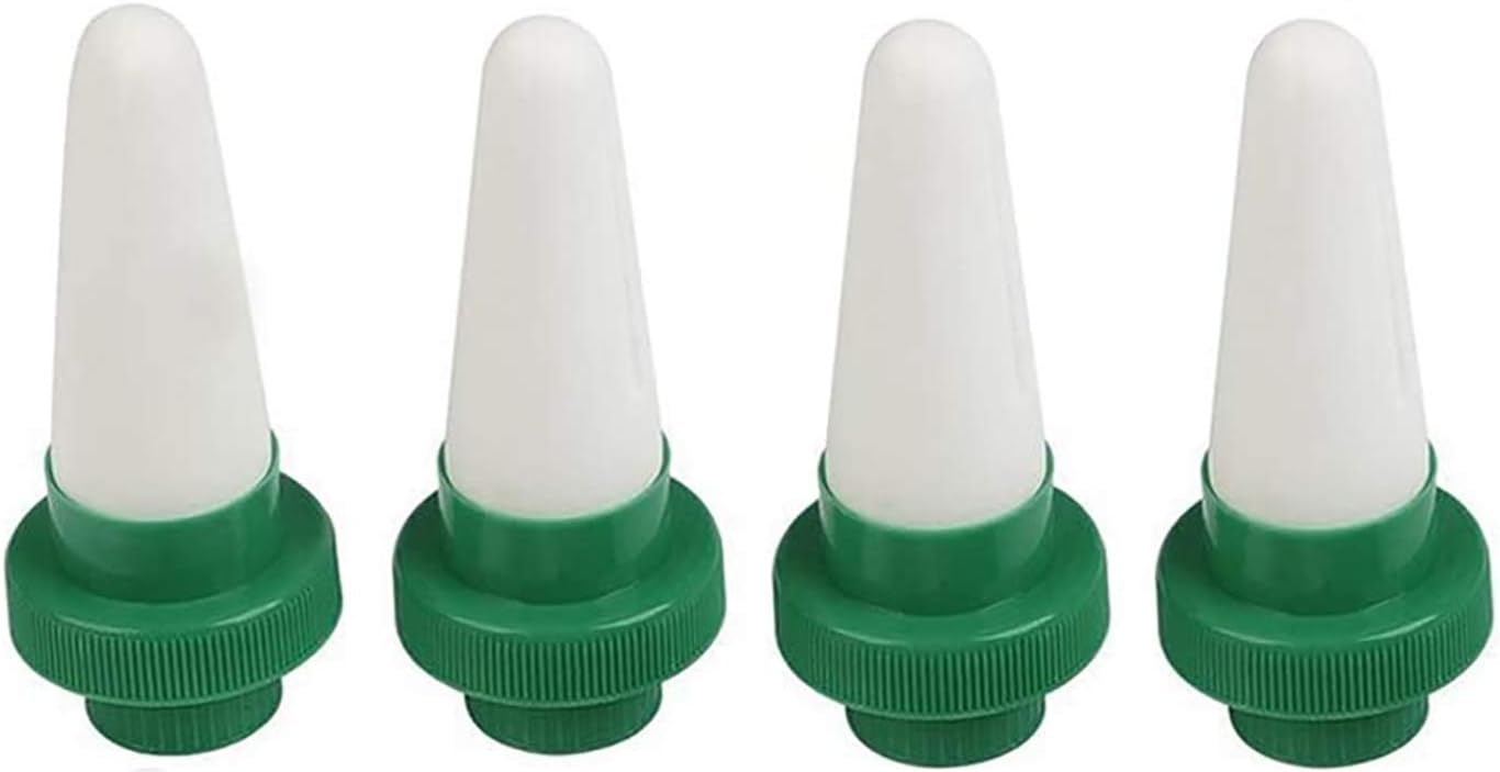 MyCreator Vacation Plant Waterer, Set of 4 Ceramic Self Watering Cone Spikes, Automatic Flower and Drip Irrigation Watering Stakes System for Indoor or Outdoor Use (4 Pack)