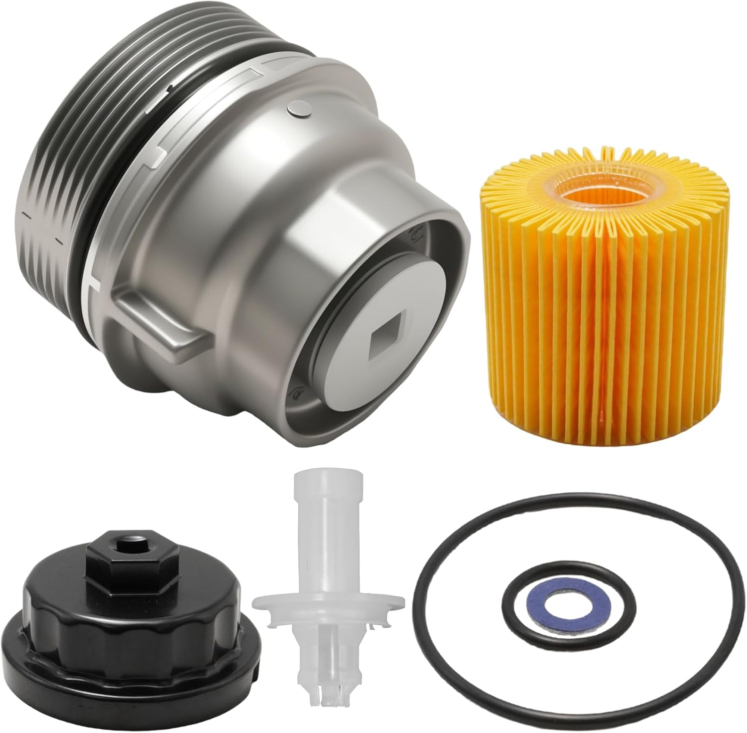 15620-31060 Oil Filter Housing Cover Assembly Kit Replacement for Toyota Avalon Tacoma 4Runner Camry FJ Cruiser Highlander Sienna Tundra RAV4, for Lexus ES350 ES300h ES350 RX330 RX330 RX350