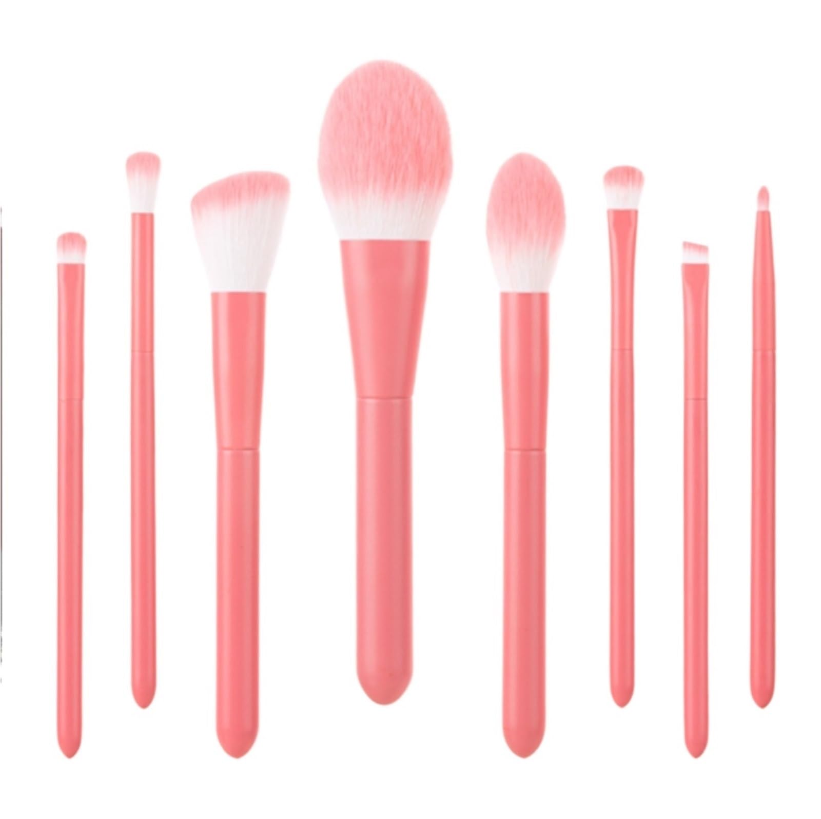 Schmink Pinselsets Make-up-Pinsel-Set 8-teilig for Augen Und Gesicht Konturpinsel Mit Weichen Borsten Und Holzgriff Schminkpinsel Kit(Pink)