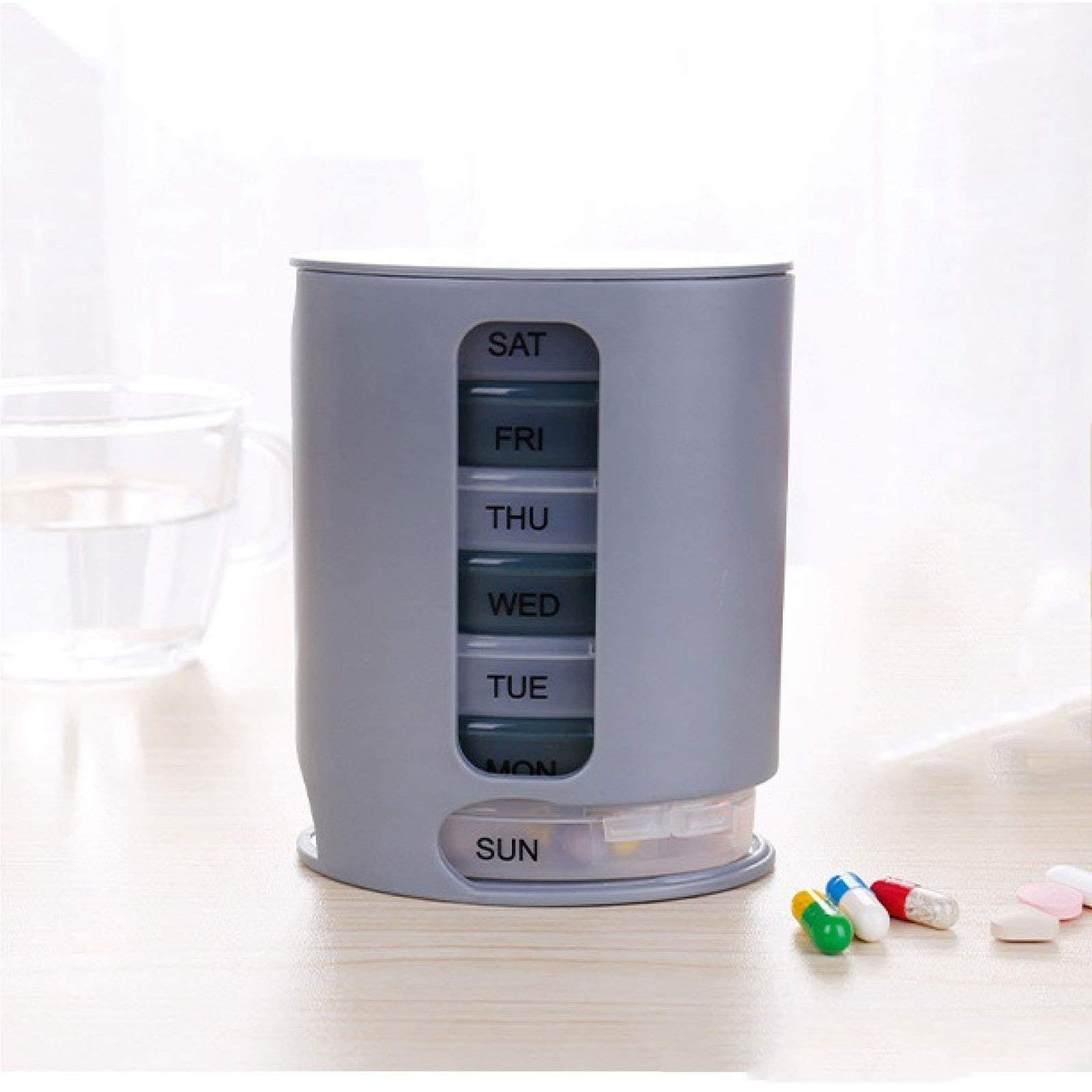 Pastillero de 7 días 4 Veces al día, Organizador de Pastillas semanal Desmontable 7 Compartimentos apilables