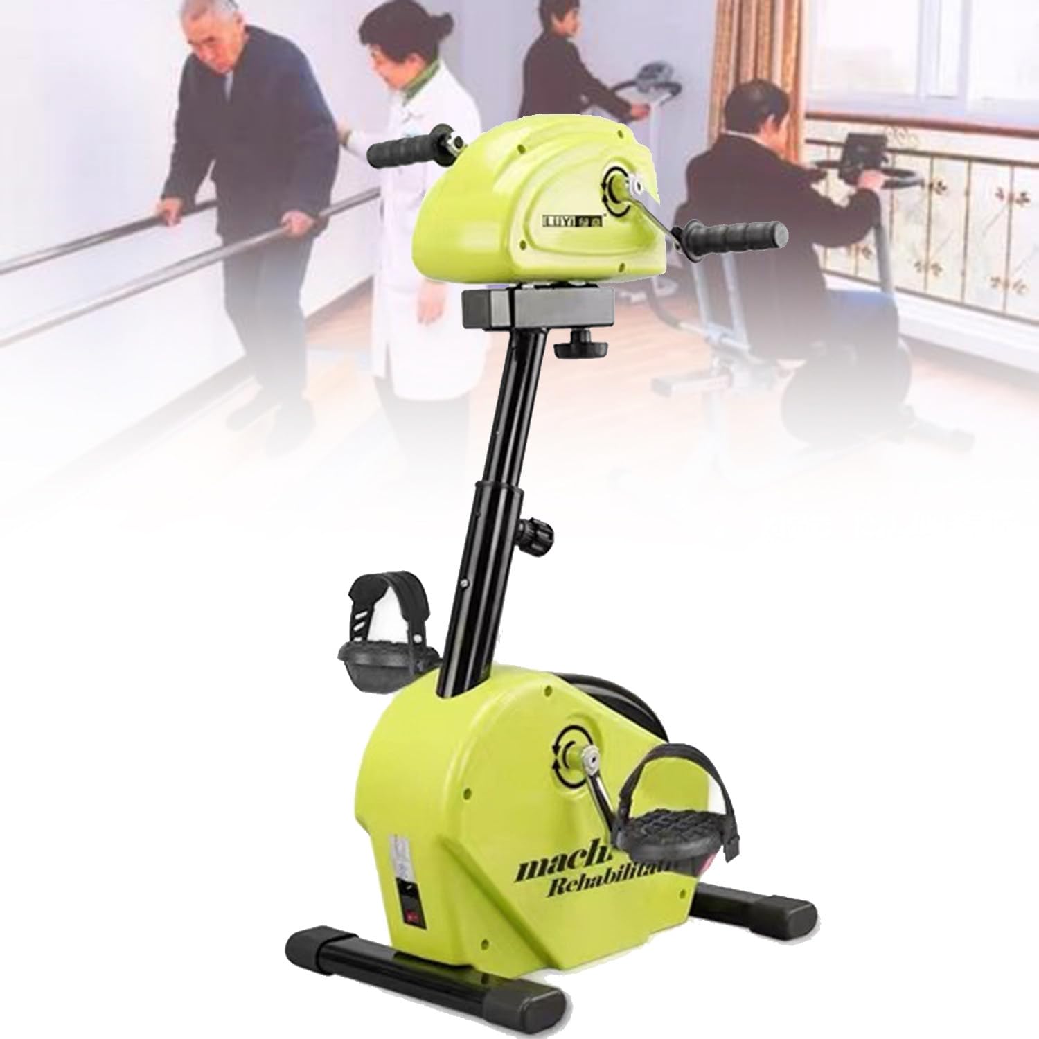 Mini bicicleta estática, ejercitador de pedal eléctrico para manos, brazos, rodillas y piernas, equipo de entrenamiento de recuperación para el hogar, ejercitador motorizado para personas mayores,A