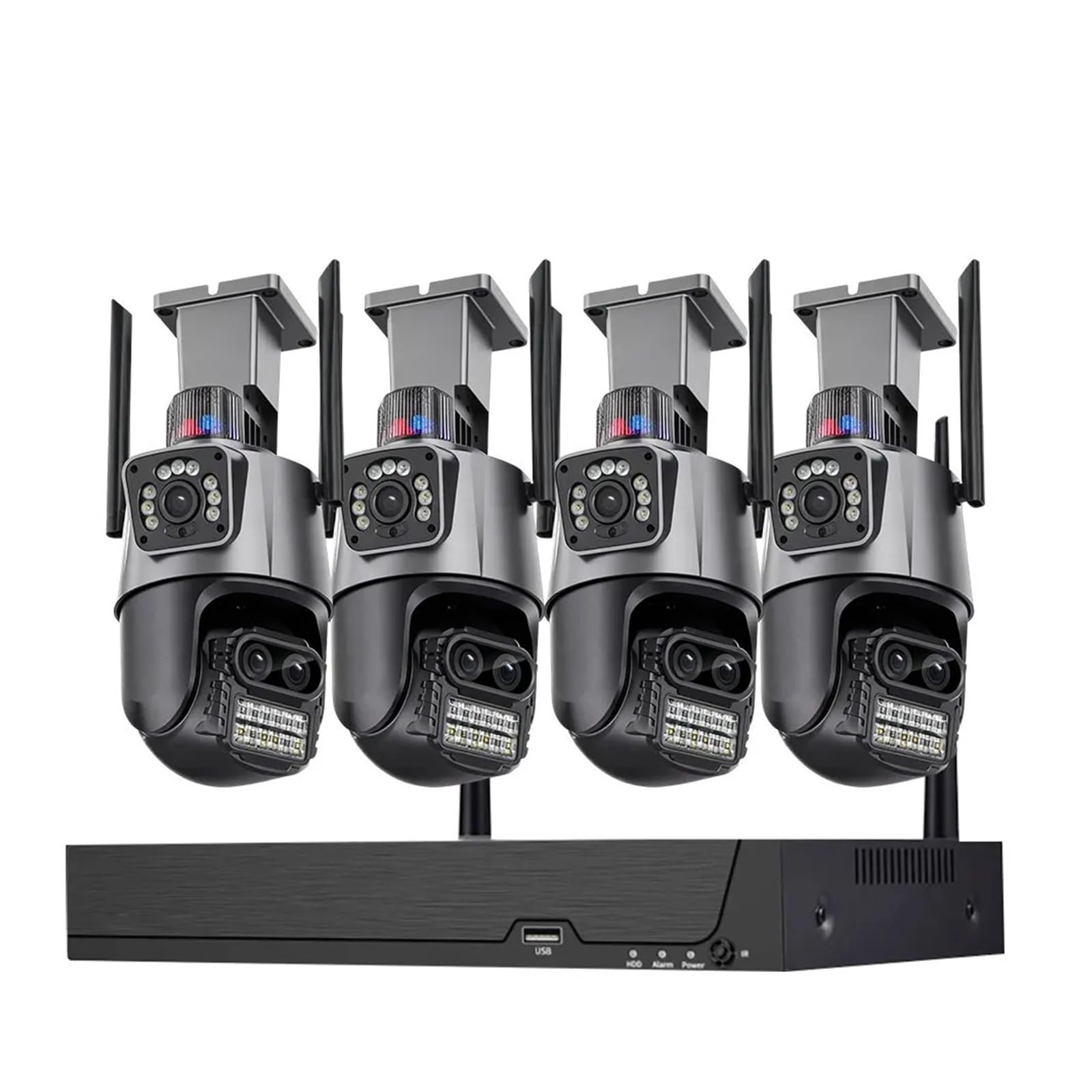 Système de caméra de sécurité sans Fil HD 8CH 12MP, Zoom 8X, caméra(None,4Pcs 6K WiFi Camera)