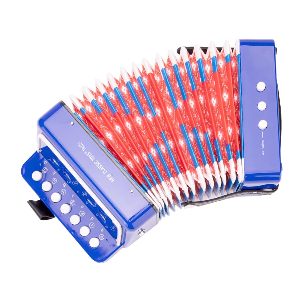 POFET 10 Boutons accordéon Bouton accordéon avec Sangle Instrument de Musique Cadeau scène Performance étudiants débutants pratiquant des Instruments de Musique