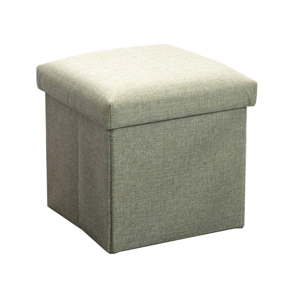 Tabouret de chambre avec couvercle en lin au design épuré gris