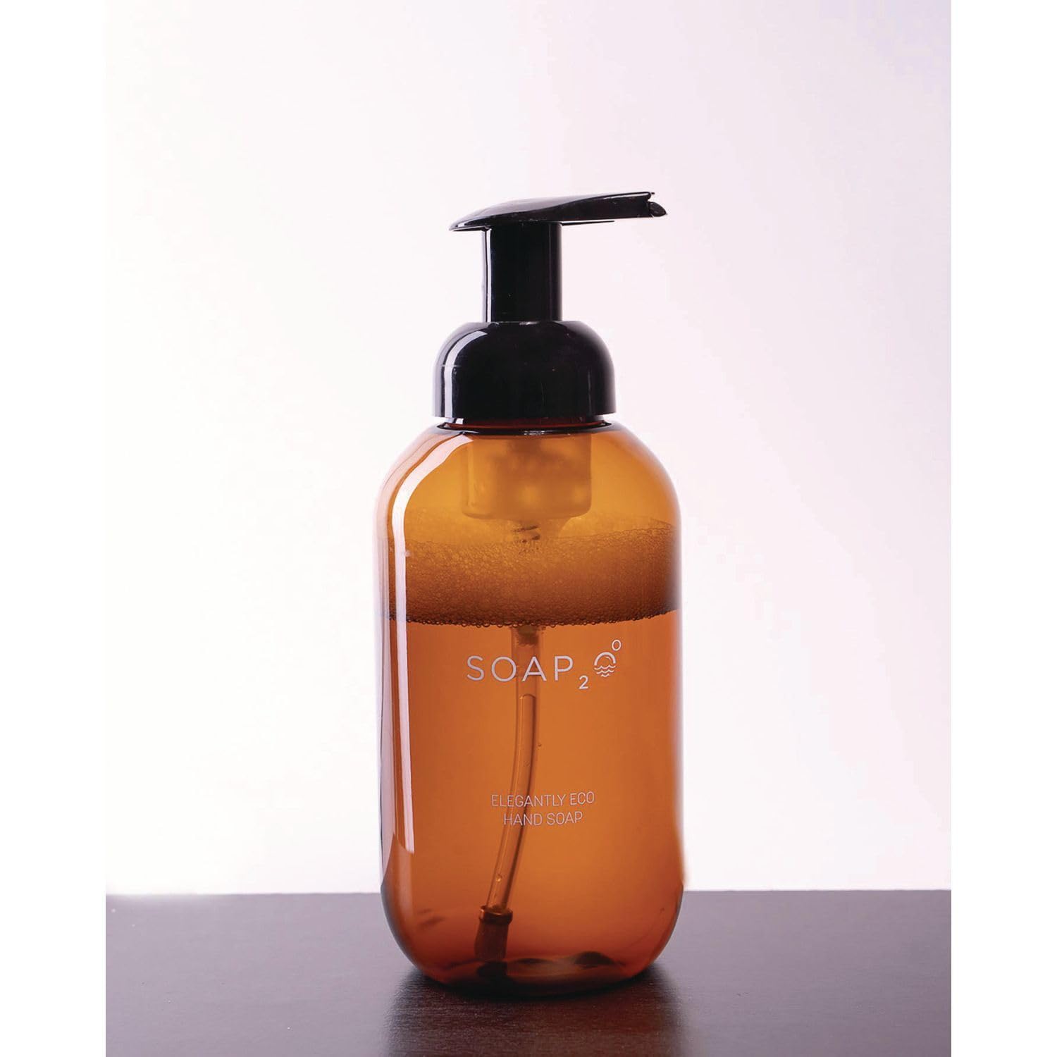 Soap₂o 16.9oz Recycled Plastic Hand Soap Bottle, Brown, Empty Reuseable Refillable, Foaming Hand Soap Container