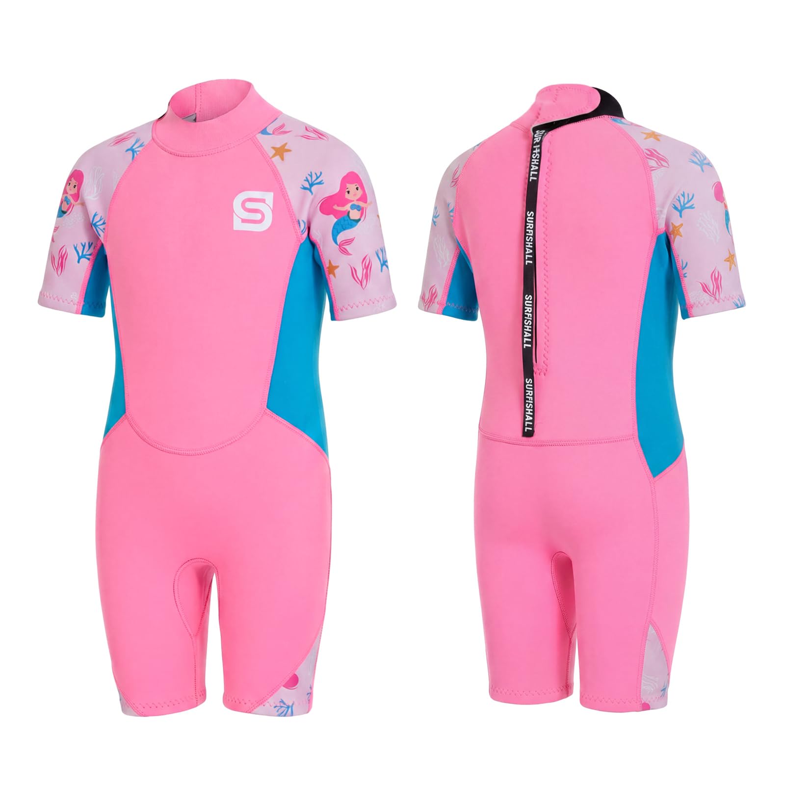 Summshall Kids Wetsuit - 2mm Neoprene Thermal Shorty Swimsuit for Boys Girls Toddler | Flexible, Warm, UPF50+Sun Protection for Swimming, Surfing, Water Park, Beach Water Sports