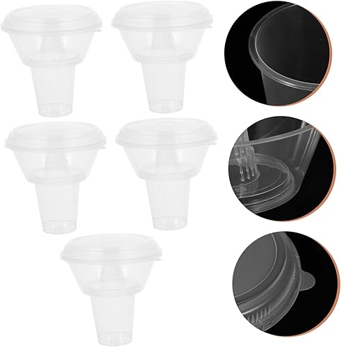 Miniatura 3 de 5 juegos de tazas combinadas para bebidas y cuencos portátiles para comida, prácticos cuencos de aperitivos y accesorios de aperitivos para postres,