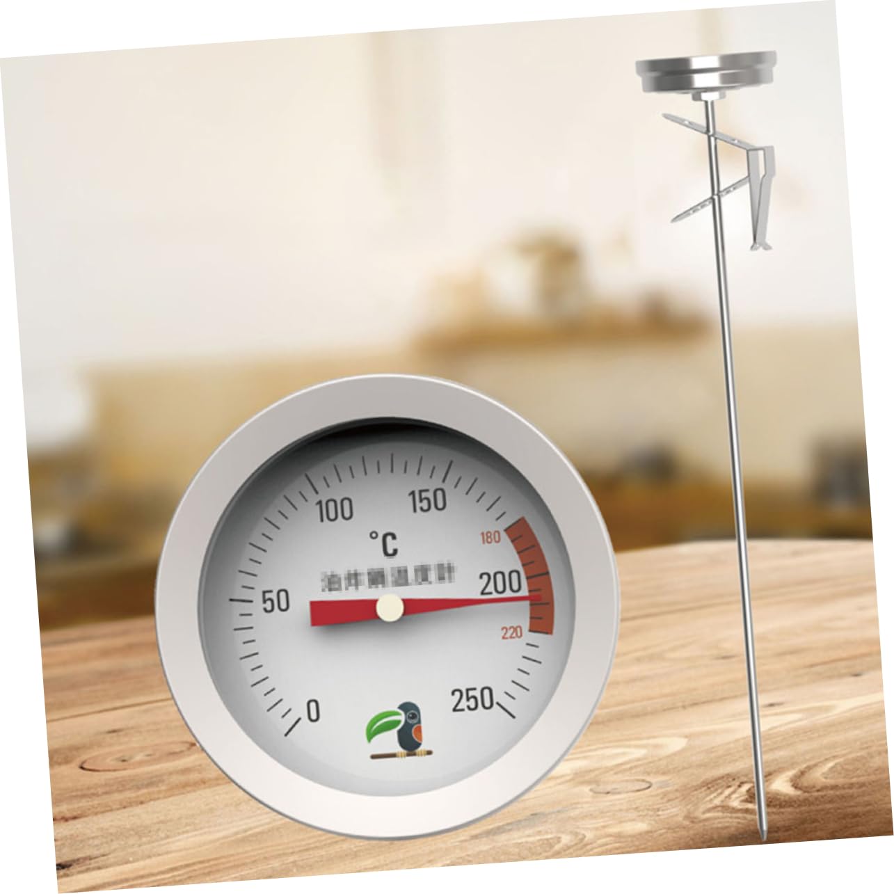 Termometro Per Olio Acciaio Inossidabile Misuratore Di Temperatura Per Dolci e Fritture Strumento Da Cucina Con Clip Per Piani Di Cottura e Siringhe Probe