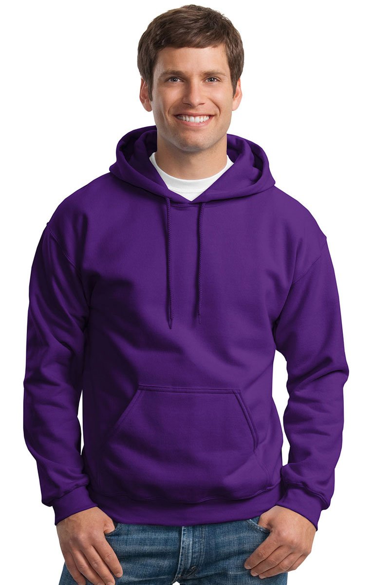Gildan Men's Heavy Blend Drawcord Hooded Sweatshirt, Safety Pink