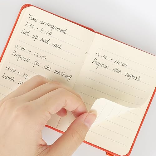 Miniatura 5 de Paquete de 8 cuadernos de bolsillo, cuaderno pequeño de 4.3 x 3.2 pulgadas, cuaderno de piel sintética de tapa dura, total de 200 páginas, mini