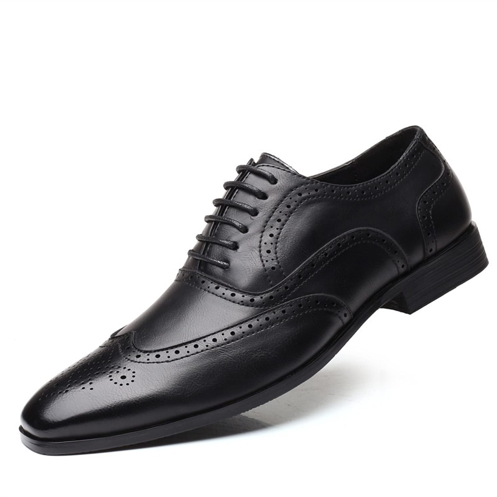 Zapatos formales para hombres tipo brogue con punta de ala y tacón bajo 5