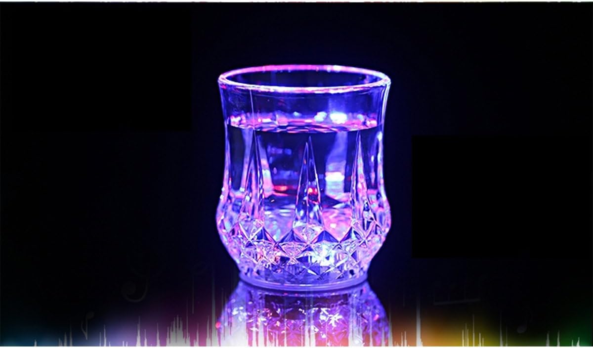 Flash Light Up Cups,[2 PCS] Automatic Water Activated LED glowing wine glasses Liquid Activated Multicolor LED Glasses - Image 5