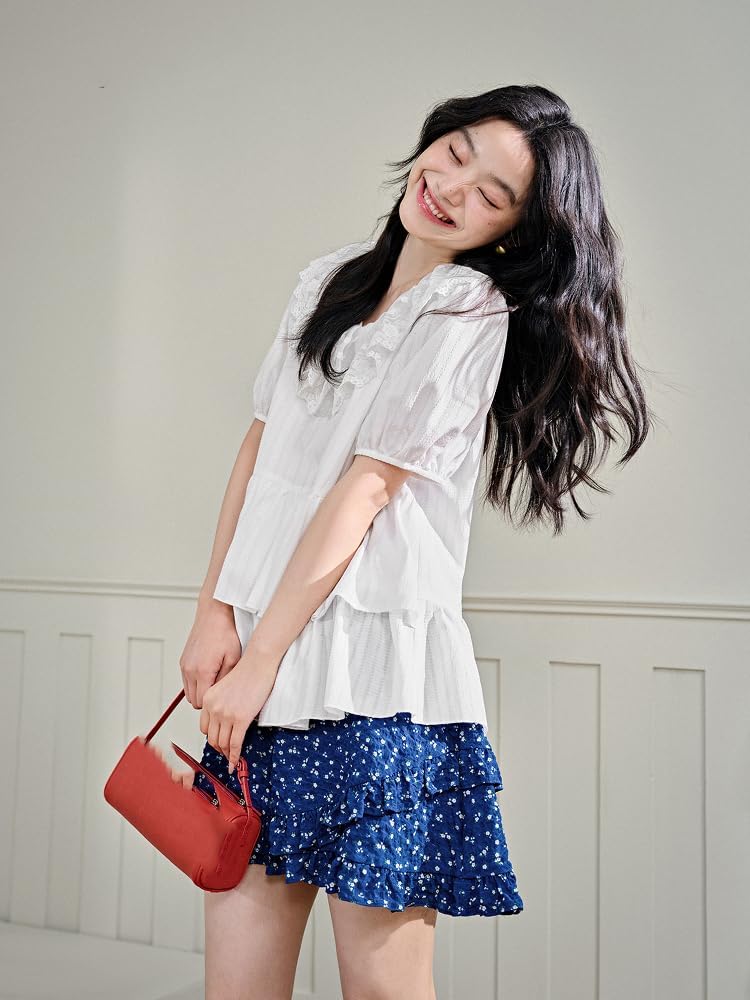 MAFSMJP Womens Long Sleeved Shirt White Summer French Commute Dressy Business Casual Blouse for Women