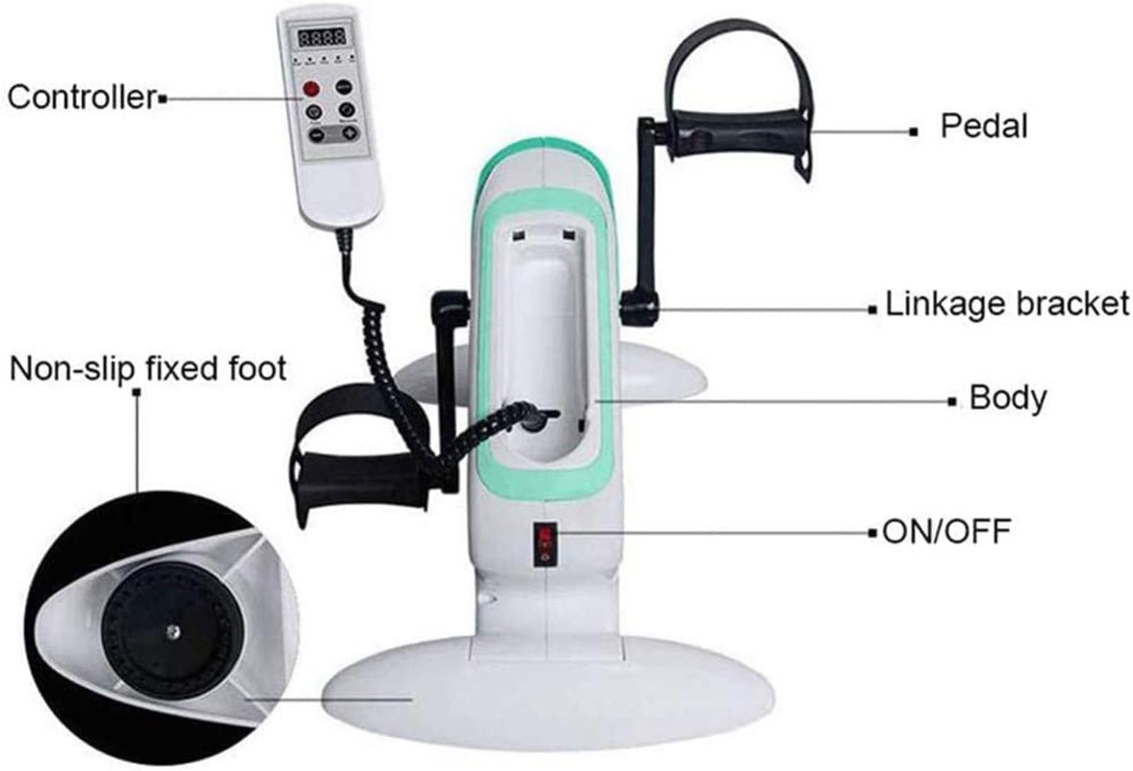 Pedal Eléctrico Motorizado Ejercitador Fitness Bicicleta Estática Mano Brazo Rodilla Pierna Rehabilitación Bicicleta Estática Ciclismo Equipo De Rehabilitación para Discapacitados
