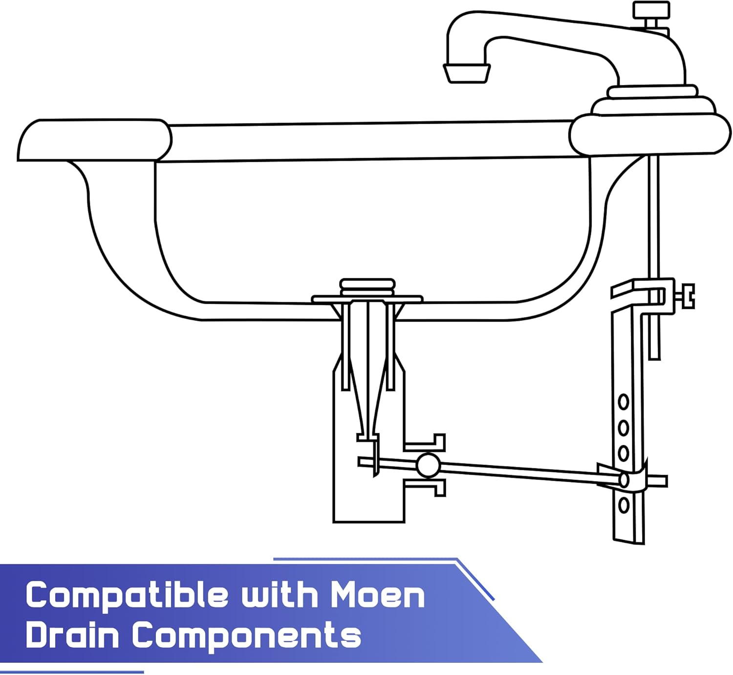 Enhon Pop up Stoppers Compatible with Moen Drain Components, Chrome Bathroom Sink Drain Plunger, 4-7/8 Tall, 1-1/4 Cap Dia, with 1 Mounting Hole and Gasket Seal, Replacement for 88994 (3 Pack)