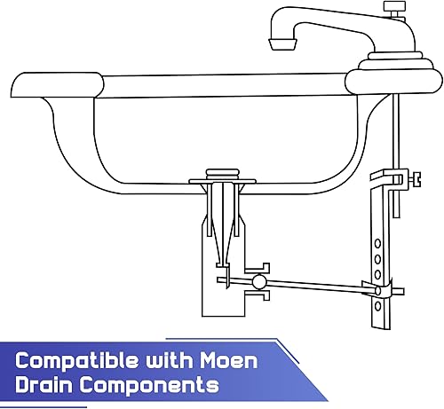 Miniatura 7 de Enhon Tapones plegables compatibles con componentes de drenaje Moen, émbolo de drenaje cromado para lavabo de baño, 4-78 de alto, diámetro de tapa