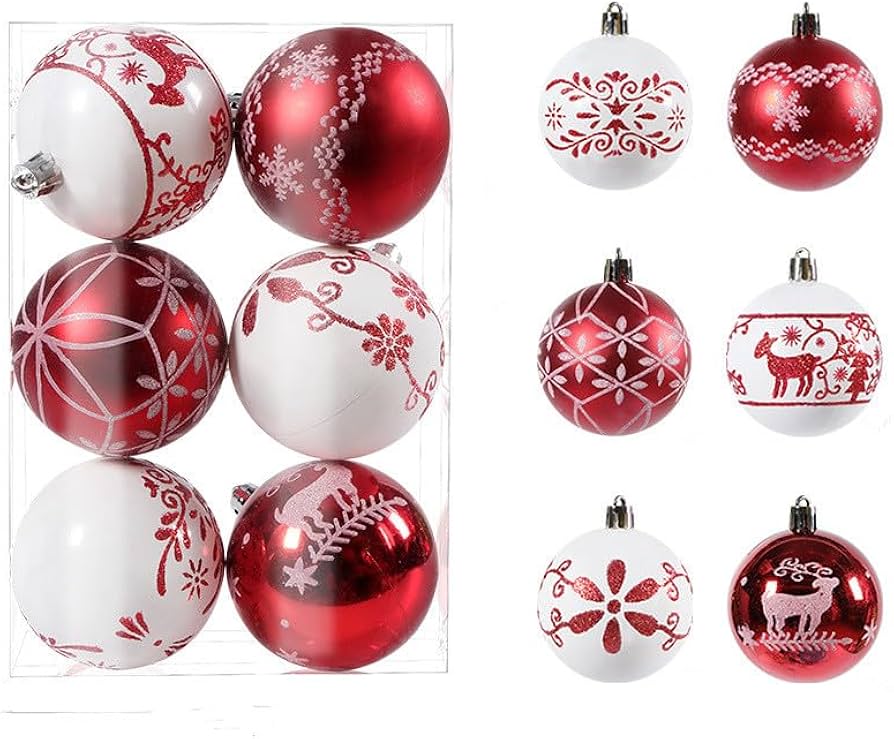 クリスマスツリー 赤と白の装飾付き Amazon.co.jp: クリスマスツリーデコレーション かわいい赤と白