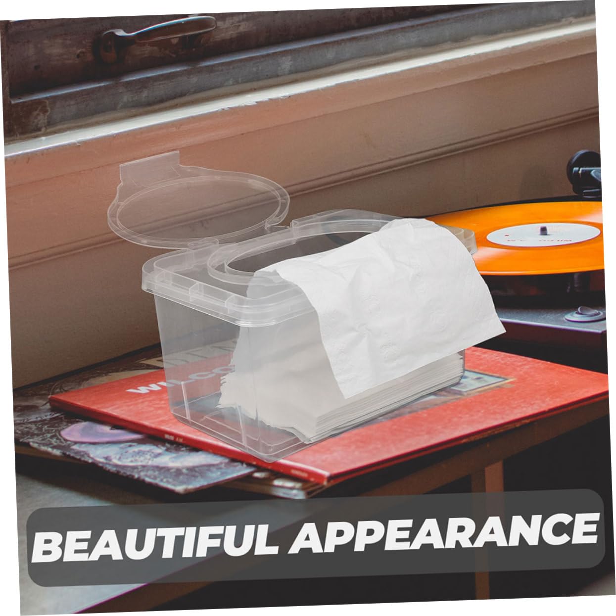 COSMEVIVI Weighted Wipes Dispenser Wipes Container Holder Lid Cover Multifunctional Storage