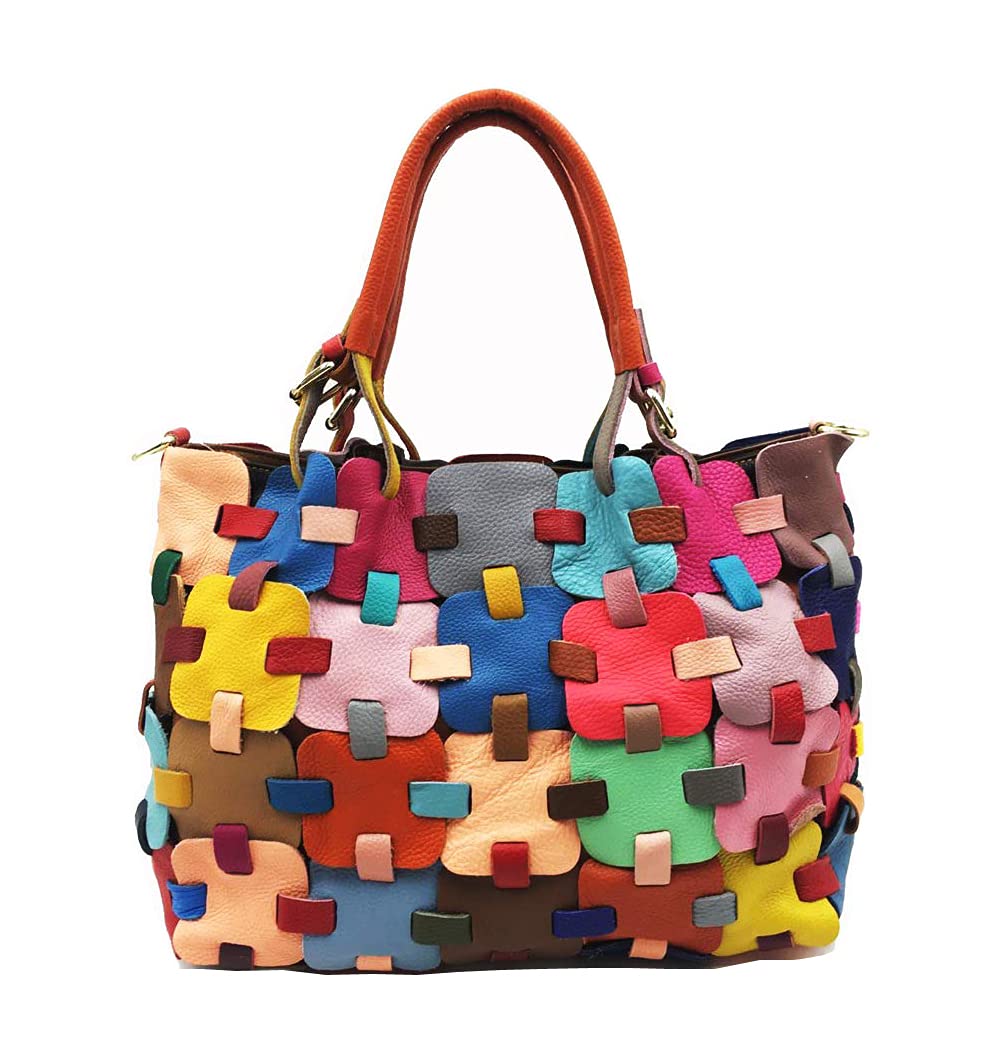 Bolso geométrico cuadrado de las mujeres del diseño del cuero de las señoras del bolso del totalizador multicolor bolsos de la manera
