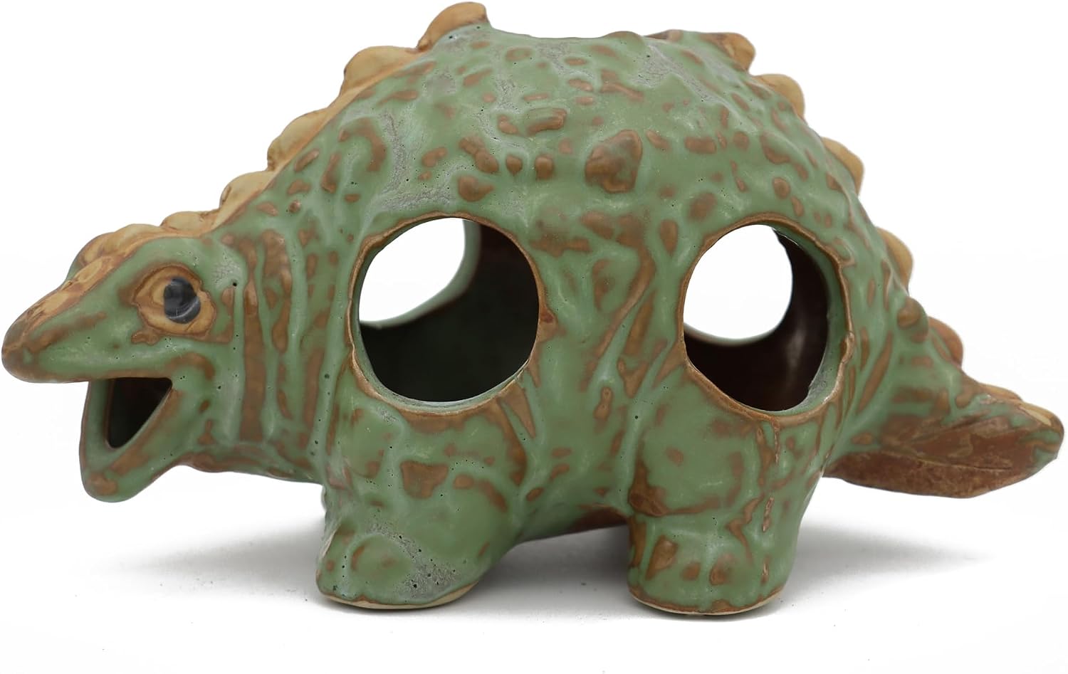 ALEGI Aquarium Ceramic Decorations Hideout, Cut Ceramic Dinosaurs Cave Rock image 3