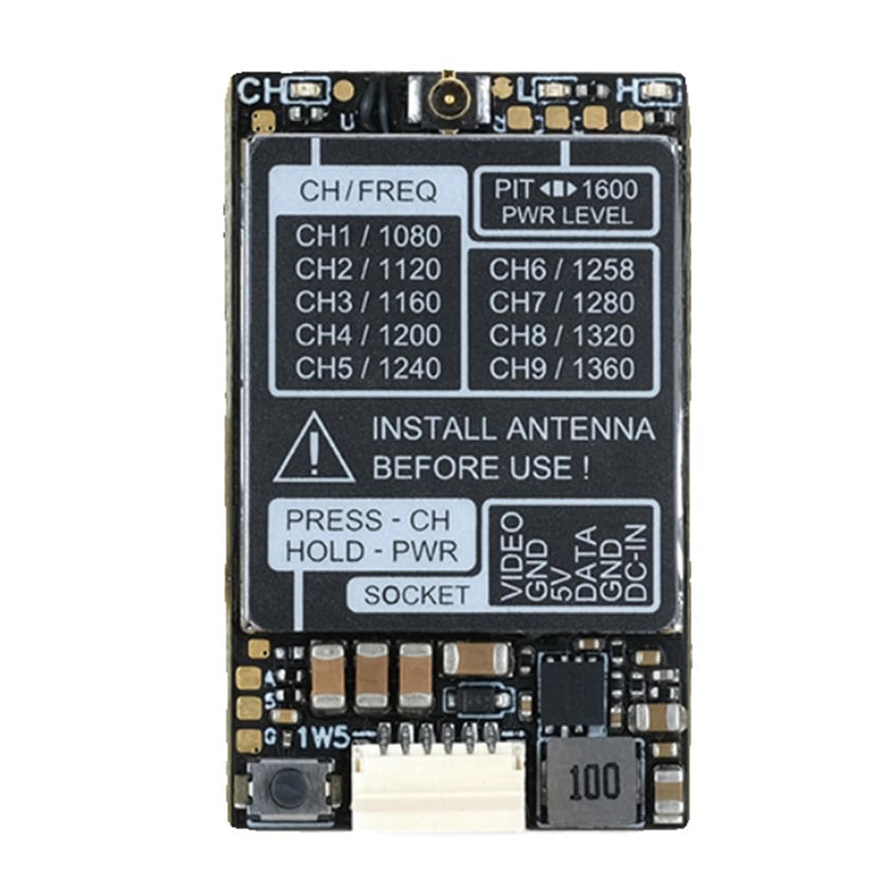 Receptor FPV 1,3,6 W Módulo de Transmisión de Imagen + Antena para Piezas de Repuesto para drones FPVRC