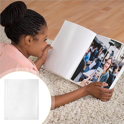 Miniatura 4 de Paquete de 25 hojas de repuesto para álbumes de fotos, fundas para 50 fotos, fundas para fotos de 5 x 7 pulgadas, 7 bolsillos para carpetas de