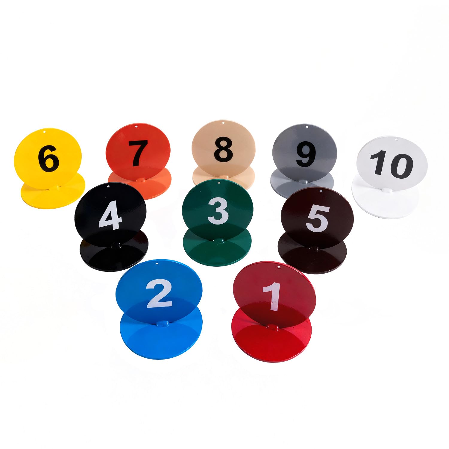 Sport-Thieme Anlaufmarkierungs Set Club | Für Weitsprung, Dreisprung, Hochsprung | 10 Markierungsplatten u. Nummern | rutschfest | PVC | Große Standfläche