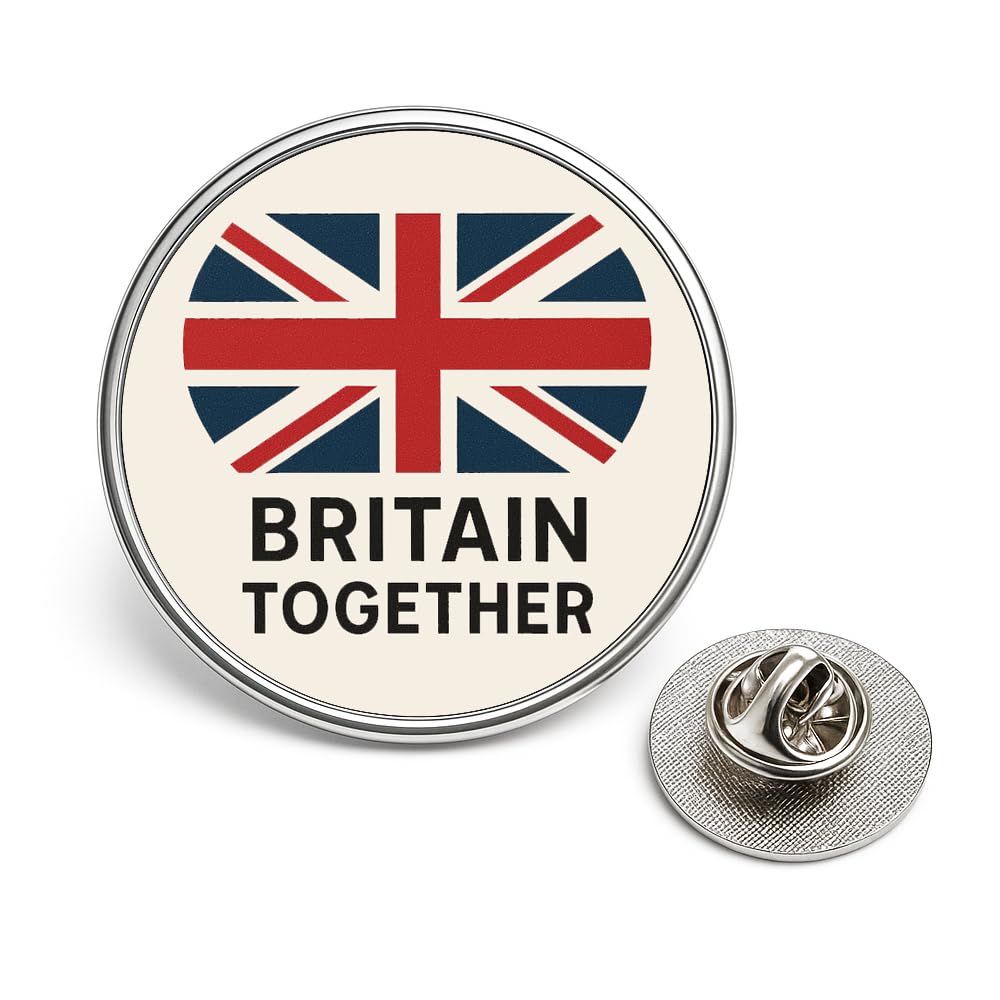 Union Jack Lapel Pin Badge British Flag Brooch UK Souvenir Patriotic Pin for Royal Events Remembrance, Veterans National Celebrations Great Britain Collectable Gift (20mm) (Britain together)