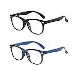 FANNYGO 2 Pack kids Blue Light Blocking Glasses For Girls And Boys Computer Blue Light Blocking Glasses For Age 3-11 (Black + Dark blue)