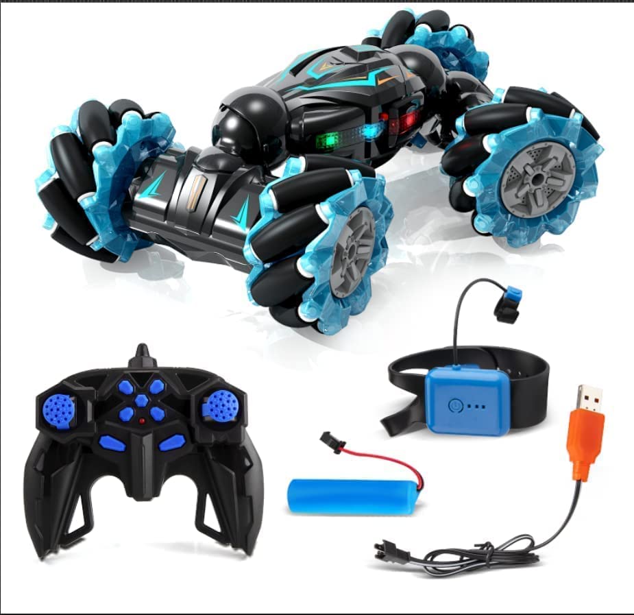 MIRALI-Rc-Stunt-Car-24Ghz-4Wd-Remote-Control-Gesture-Car-Sensor-Toy-Double-Sided-Rotating-Off-Road-Vehicle-360-Flips-With-Lights-Music-For-Boys-Girls-Birthday-Multicolor