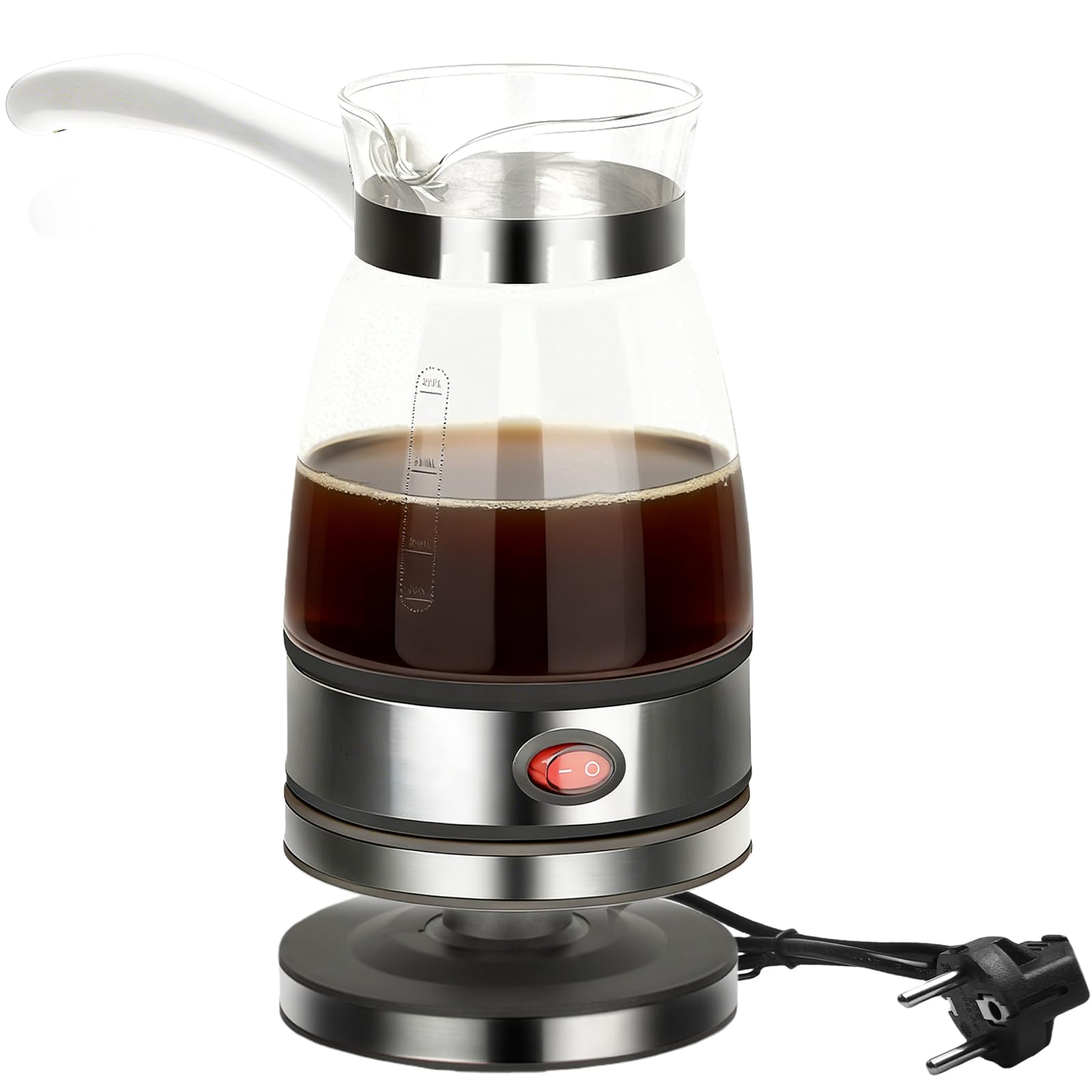 Leikurvo Elektrische Türkische Kaffeemaschine: 500ml Türkischer Kaffeekocher Turkish Coffee Pot Elektrische Kaffeekanne Teekanne Espressokocher Camping Kaffeekocher Mokkakanne Turkish Coffee Maker