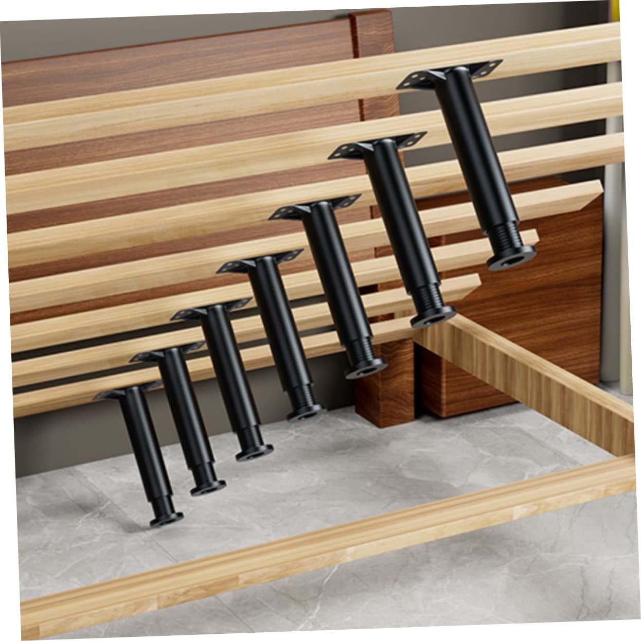 WOONEKY 2pcs Bed Support Frame Adjustable Bed Replacement Legs Bed Legs Replacement Bed Frame Center Support Adjustable Bed Replacement Parts Bed Frame Support Adjustable Bed Legs Bed Feet