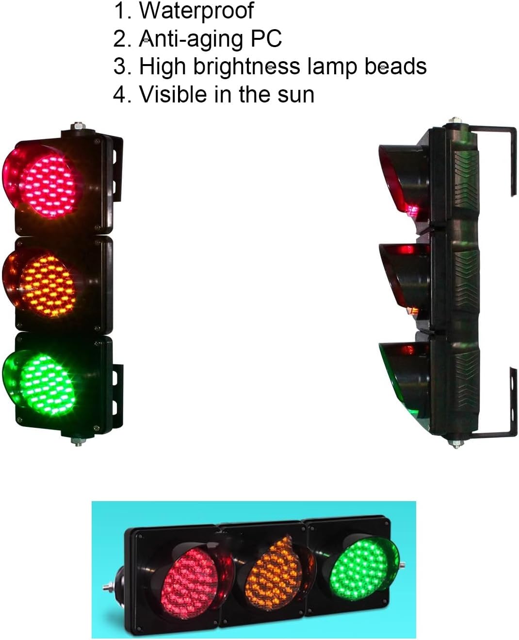 LED Traffic Light, Red Yellow Green Industrial Stop Light, Traffic Indicator Lamp, with Remote Control, Suitable for Intersections (45 * 15 * 15cm/18 * 6 * 6in)